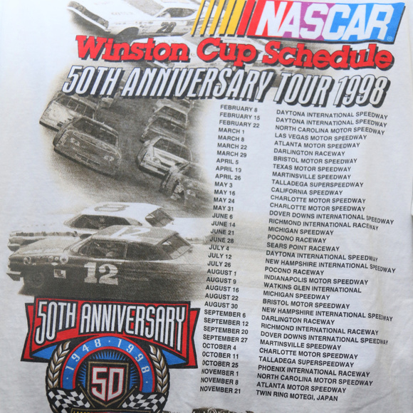 1998 NASCAR 50TH ANNIVERSARY Double-Sided Tee - Picture 5 of 6